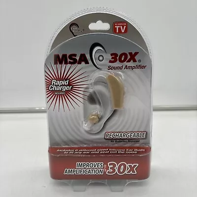 MSA 30X Sound Amplifier Ear Aid Rapid Rechargeable  New Sealed Rapid Charger • $25