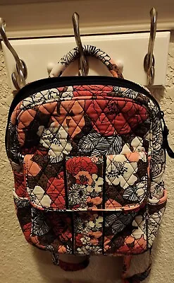 Vera Bradley Backpack Mocha Rouge Pink Brown Flower Floral Bag • $13