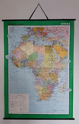 1989 Large Vintage Political School Map - Africa - Pull Down Map (64  X 46 ) • £233.02