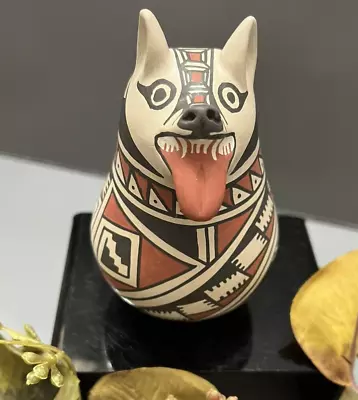 Mata Ortiz Pottery Coyote Effigy Lourdes Villalba Paquime Mexico Wildlife Art • $55