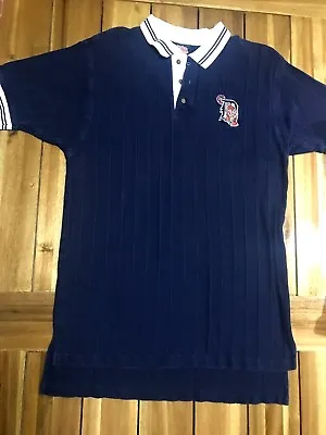 Detroit Tigers Polo Shirt  Stitches Men's Blue MLB Size Large L Embroidered Logo • $34.51