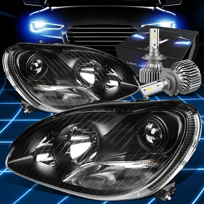 Fit 2000-2006 Mercedes Benz S430 Projector Headlights W/LED Kit Slim Style Black • $319.97