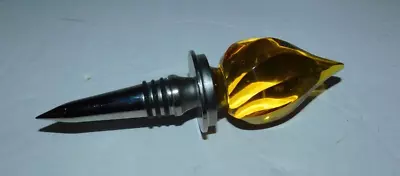 Neat Amber Color Glass Wine Bottle Stopper • $4.95