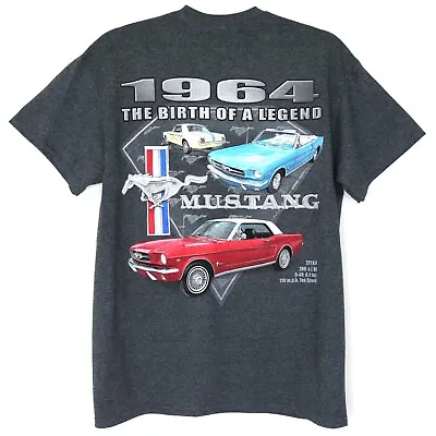 Joe Blow T's Ford 1964 Mustang Birth Of A Legend Men's Gray T-Shirt Tribar Pony • $27.99