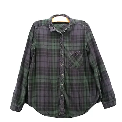 BDG Mens Flannel Tunic Button-Up Shirt Multi Large Plaid Chest Pocket • $12