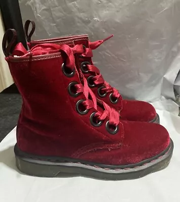 Dr. Martens 1460 Pascal Cherry ‘Page’ Limited Red Velvet Women’s US 6 • $95