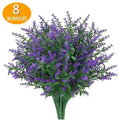 £0.99 • Buy 1PCS Artificial Flowers Plastic Fake Outdoor Plants Bouquet Home Decor UK Purple