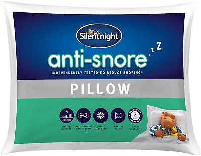 Silentnight Anti-Snore Pillow – Ergonomically Designed With Contoured Foam • £11.99