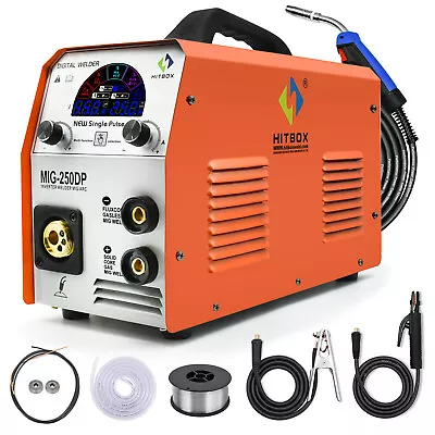 HITBOX MIG Welder 250A Aluminum Welding MMA TIG IGBT Inverter Welding Machine • £269.99