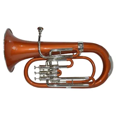 Euphonium Brass Bb 3 Valve Orange Lacquered/Nickel Plated With HardCase By Zaima • $310