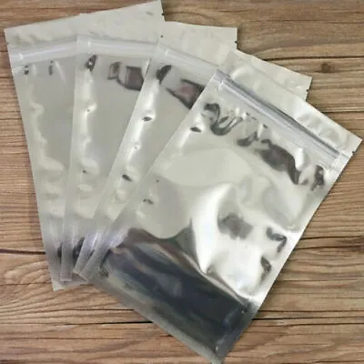 Clear Silver Self Seal Mylar Pouch Aluminium Foil Food Storage Packaging Bag- • $9.29