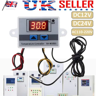 Digital LED Temperature Controller Thermostat Control Switch DC12/24V/AC110-220V • £6.97