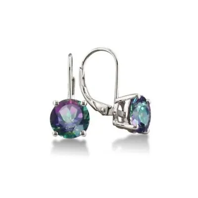 Sterling Silver Mystic Topaz Leverback Earrings • $8.61