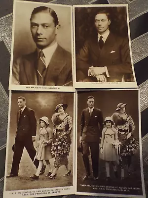 Gb Royalty 1939  King George V1 & Queen Elizabeth Postcards 4 Real Photos • £5.99