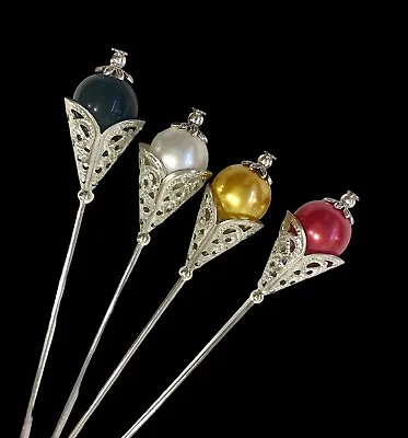 £5.99 • Buy Beautiful Long Pearl Hat Pins In A Choice Of Colours And Sizes, Summer Hats
