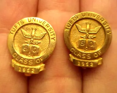 Stunning Vintage Estate Class Of 1952 Tufts University 5/8  Brooch Set!!! G357 • $0.99