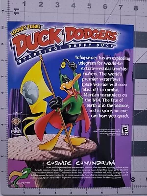 Looney Tunes Duck Dodgers Advertisement Original Print Ad Poster Game Promo Art • $25