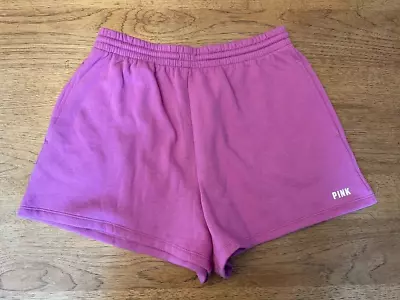 PINK Victoria’s Secret Party Purple Logo LARGE 3.5  Campus Sweat Shorts VS • $17.49