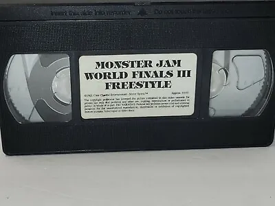 Monster Jam World Finals 3 2002 Freestyle Racing VHS Tape  • $13.74