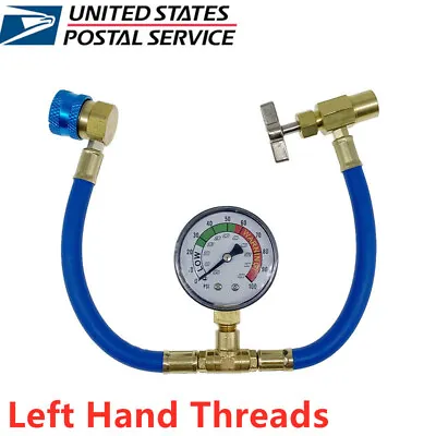 Self-Sealing R1234YF Refrigerant Recharge Hose Kit Car AC Charge Hose With Gauge • $16.89