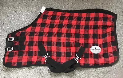 £23.50 • Buy New Mini/ Shetland/ Pony Red/black Check Waffle Rug/ Cooler. 3'0  To 4'6  
