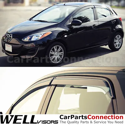 WellVisors Window Visors 11-15 Mazda 2 HB Side Deflectors • $67.99