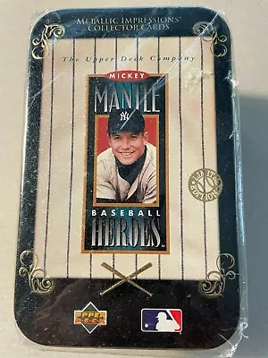 Upper Deck MICKY MANTLE Baseball Heroes METALLIC COLLECTOR CARDS IN TIN BOX 1995 • $50