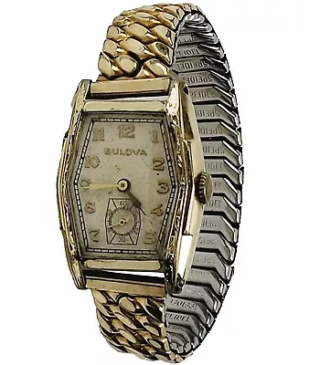 Bulova Watch Vintage Mens Bulova Art Deco USA 10K GF15J Movement Watch Working! • $29.95