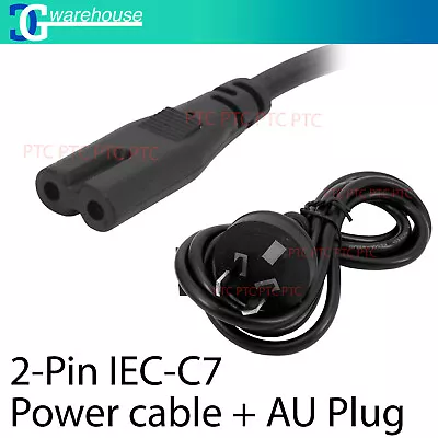 $4.20 • Buy 2 Pin Core Figure 8 IEC-C7 AC Power Cord Cable Lead AU Plug 1.5m Fully Tested