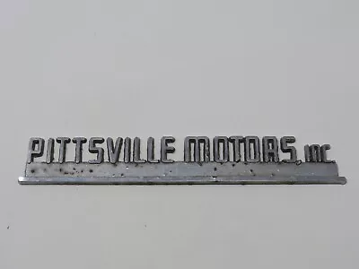 Vintage Pittsville Motors Ford Maryland Car Dealer Metal Nameplate Emblem Badge • $25