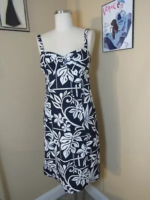 Tommy Bahama Tropical Monstera Blue Floral Print Tank Dress Size 6 • $24.95