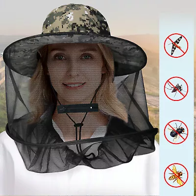 Anti-Mosquito Bug Fly Bee Insect Head Net Hat Cap Sun Protection Fishing Hiking • $9.59