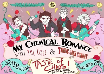 My Chemical Romance Concert Poster/print 2004 Taste Of Chaos With The Used & Tbs • $15