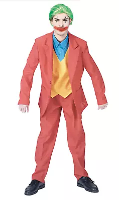 Adult Men's Halloween Maroon Clown Costume Joker Creepy Evil Jester • $54