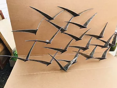 Birds Metal Wall Art Flock Of Seagulls Flying Birds Beach Sculpture Urban Design • £65