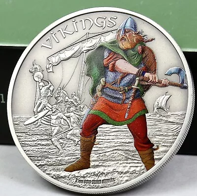 2016 $2 Dollar Niue Vikings Warriors Of History 1 Oz Coin /COA • $40