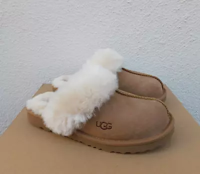 Ugg Chestnut Cozy Ii Suede/ Sheepskin Slippers Shoe Youth 5 Fits Women Us 6 Nib • $74.95