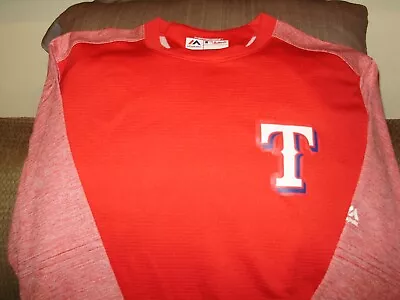 Majestic MLB Baseball Texas Rangers Therma Base Red Sweatshirt Jacket Men's XL • $39.99