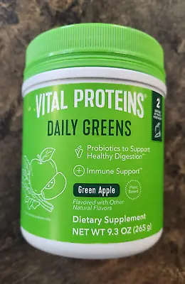 Vital Proteins Daily Greens Probiotics GREEN APPLE Immune .. 9.3 Oz Ex 11/24 • $16.99