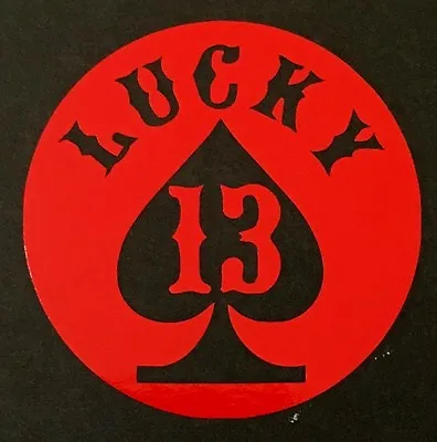 $2.95 • Buy Lucky 13 Decal Sticker 14 Colors Car Spade Ford Chevy Honda Mazda VW JDM Vinyl