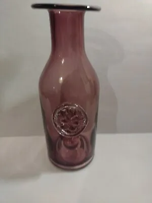 Dartington Crystal Tall Amethyst Pansy Flower Bottle Vase  26.5 Cm High • £39