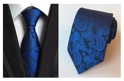 £4.99 • Buy Classic Premium Woven Paisley Jacquard Silk Tie Wedding Event UK