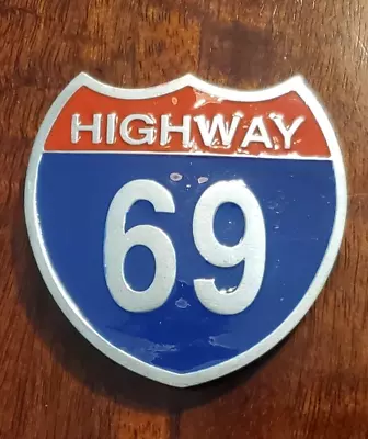 Highway 69 Metal Belt Buckle Novelty Item • $15