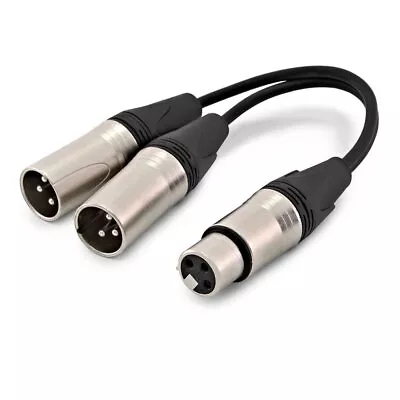 15cm XLR Splitter 1 X Female To 2 X Male 3 Pin Mixer Speaker PA Studio Cable • £4.95