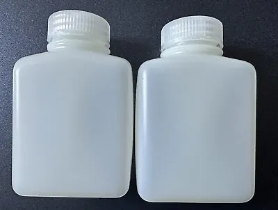 2 Nalgene Rectangular Sample Lab Reagent Bottle 250ml 8oz Wide Mouth HDPE • $9.99