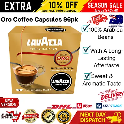 Lavazza A Modo Mio Qualita Oro Coffee Capsules 96pk (8 X 12pk) 100% Arabica Bean • $70.17