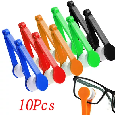 10pcs Eyeglass Cleaner Microfiber Cloth Lens Sunglasses Wipes Brush Cleaning Set • $7.50
