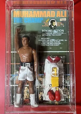 1976 Muhammad Ali Mego The Champ Action Figure MOC MIP Unpunched + Acrylic Case • $94.99