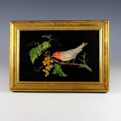 Vtg Pietra Dura Mosaic Inlay Stone Painting Bird Art Plaque • $475