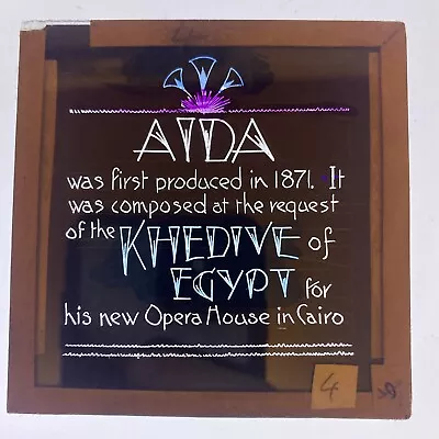 Vintage Magic Lantern Cinema Slide Aida Opera • $18.94